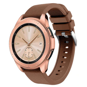 Twill Silicone Strap, brown, on a watch, 3/4 front view