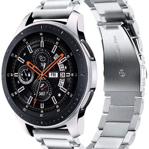Titanium Strap, silver, on a watch, 3/4 front view