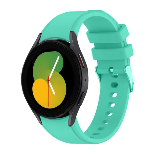 Silicone Strap 'Perfect Fit', aqua, on a watch, 3/4 front view
