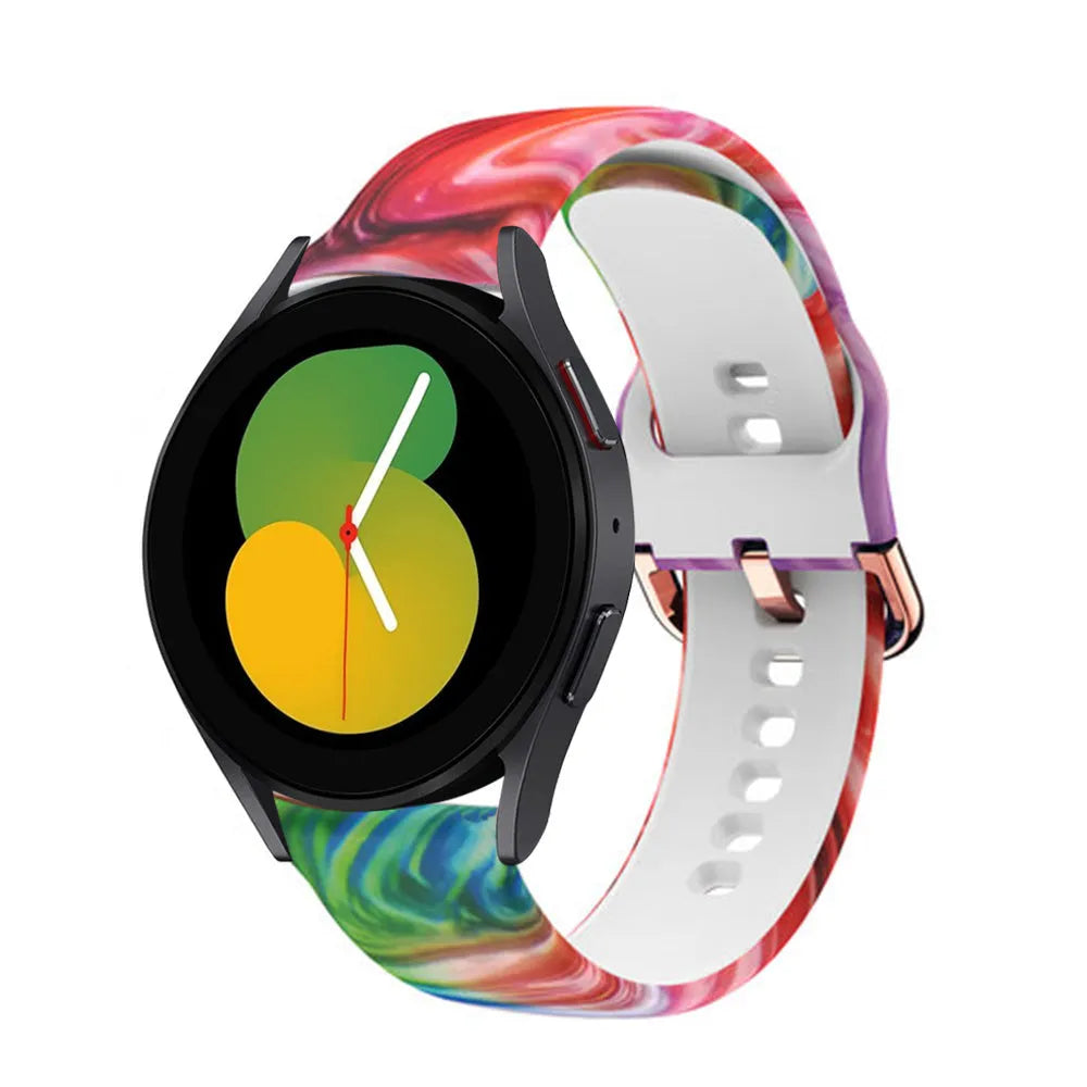 Print Silicone Strap, on a watch, 3/4 front view
