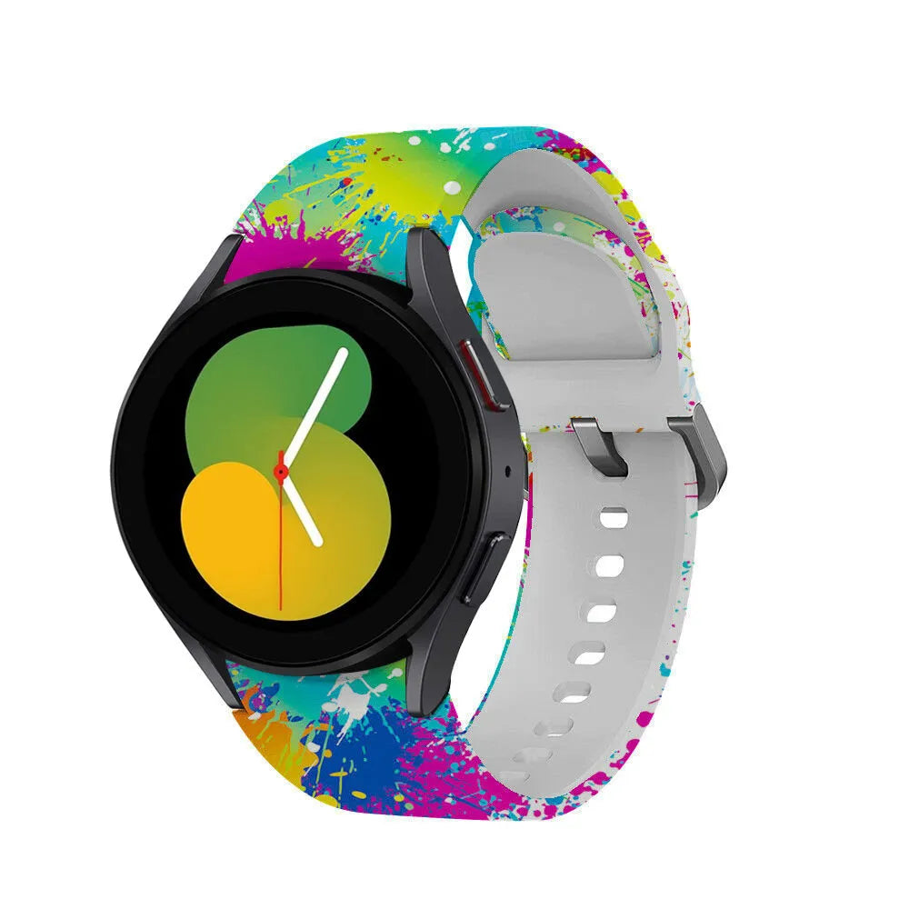 Print Silicone Strap, on a watch, 3/4 front view