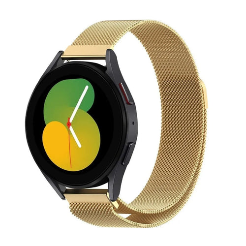 Milanese Strap, gold, on a watch, 3/4 front view