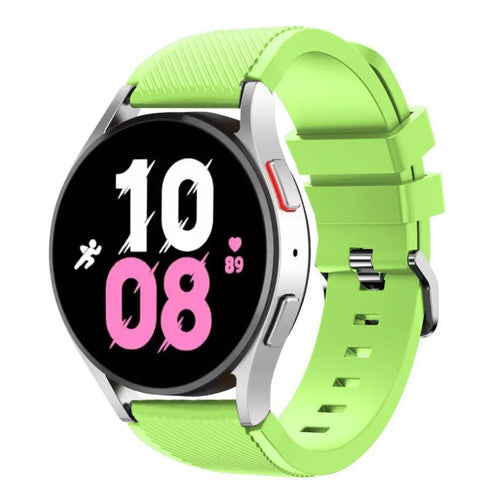 Twill Silicone Strap, light green, on a watch, 3/4 front view