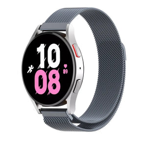 Milanese Strap, space grey, on a watch, 3/4 front view