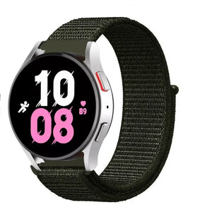Nylon Strap, dark green, on a watch, 3/4 front view