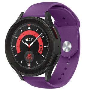 Silicone Sport Strap, purple, on a watch, 3/4 front view