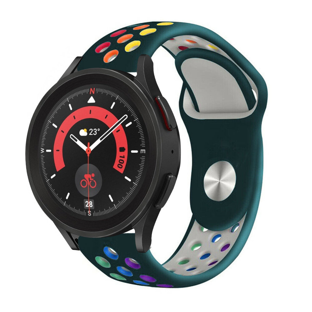 Silicone Sport Strap, on a watch, 3/4 front view