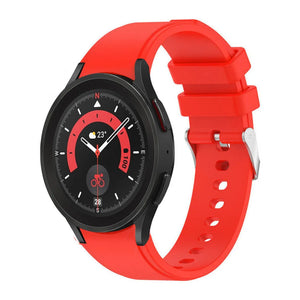 Silicone Strap 'Perfect Fit', bright red, on a watch, 3/4 front view