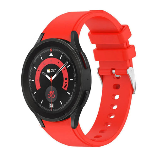 Silicone Strap 'Perfect Fit', bright red, on a watch, 3/4 front view