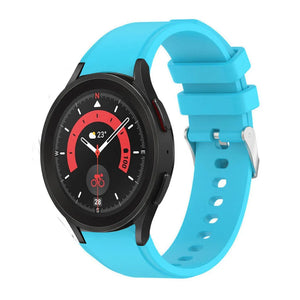 Silicone Strap 'Perfect Fit', light blue, on a watch, 3/4 front view