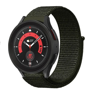 Nylon Strap, dark green, on a watch, 3/4 front view