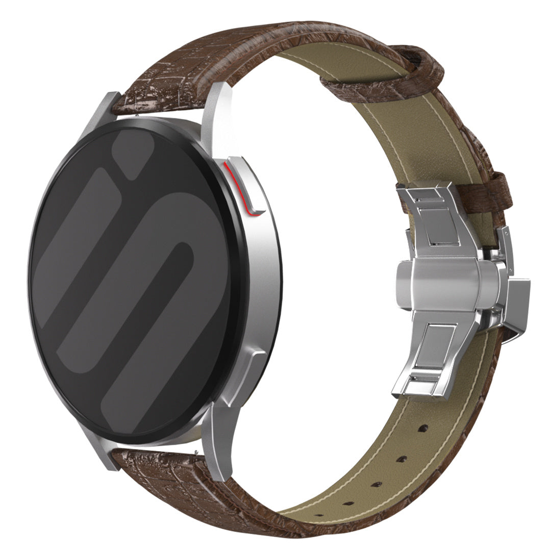 Samsung Galaxy Watch 5 - 40mm Luxus-Lederarmband (DunkelBraun)