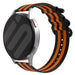 Correa nylon con hebilla Huawei Watch GT Runner 2 (negro/naranja)