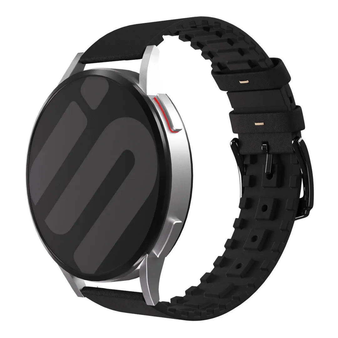Bracelet silicone y cuir Honor Magic Watch 2 (noir)