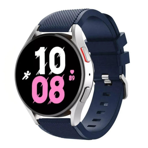 Twill Silicone Strap, dark blue, on a watch, 3/4 front view