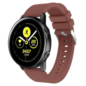 Twill Silicone Strap, brown, on a watch, 3/4 front view