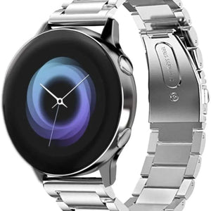 Titanium Strap, silver, on a watch, 3/4 front view