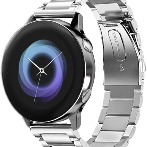 Titanium Strap, silver, on a watch, 3/4 front view