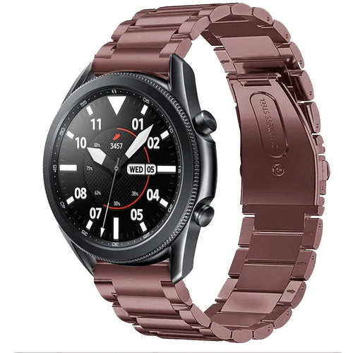 Steel Strap, bronze, on a watch, 3/4 front view