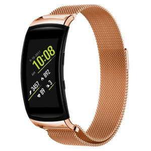 Milanese Strap, rose gold, on a watch, 3/4 front view