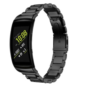 Steel Strap, black, on a watch, 3/4 front view