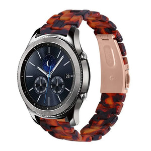 Metal Resin Strap, lava, on a watch, 3/4 front view