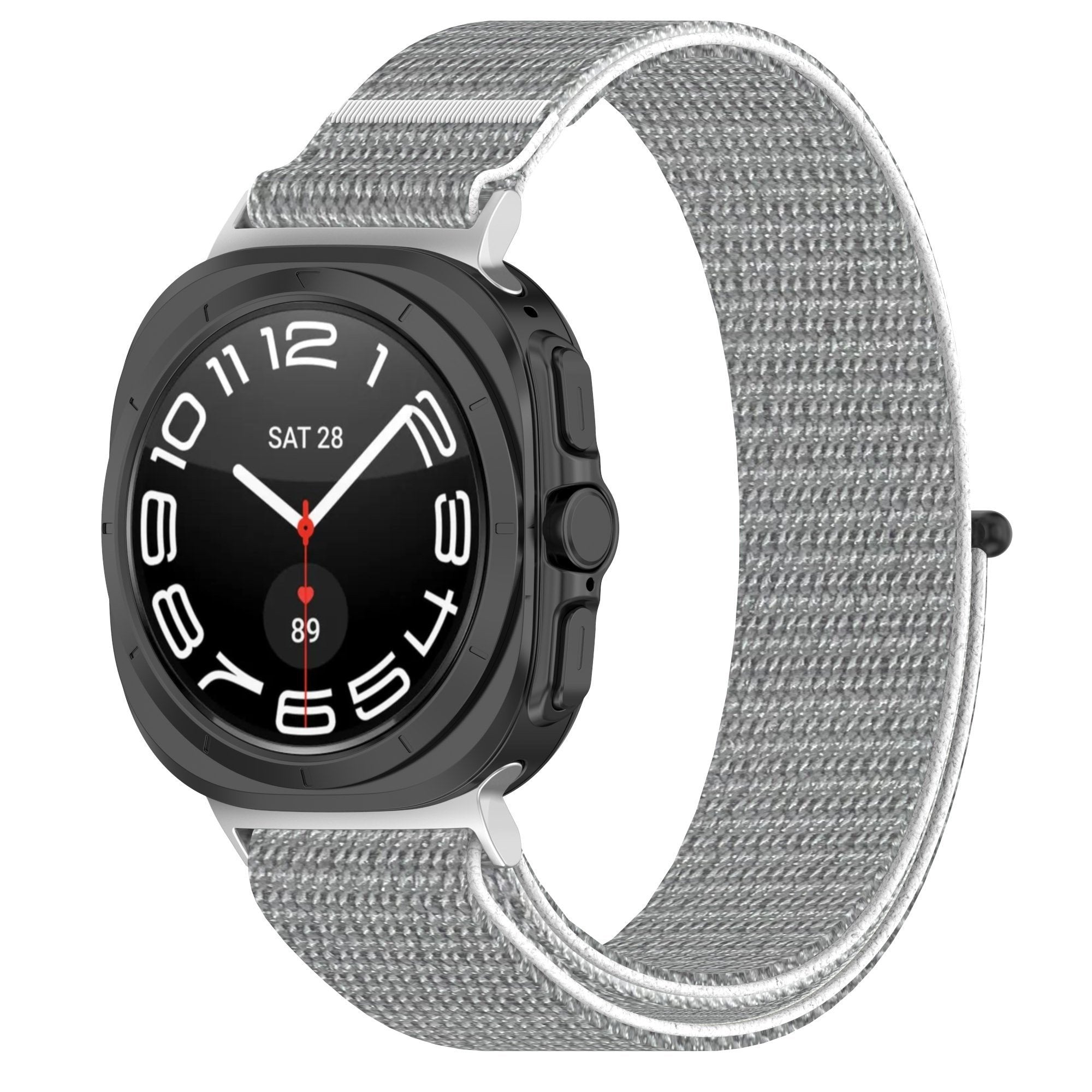 Nylon Strap, seashell, on a watch, 3/4 front view