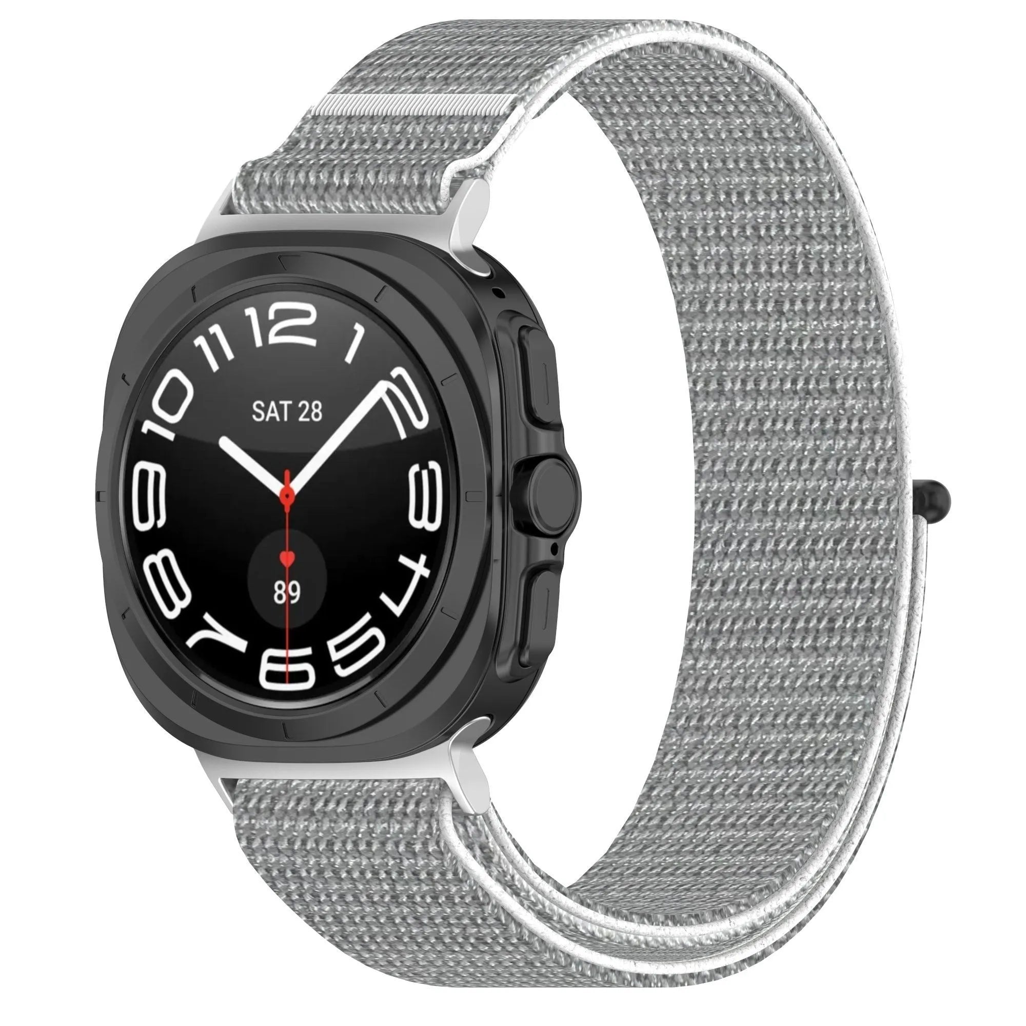 Nylon Strap, seashell, on a watch, 3/4 front view