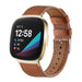Fitbit Sense Leather Strap (Smooth Brown)