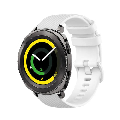 Premium Silicone Strap, white, on a watch, 3/4 front view
