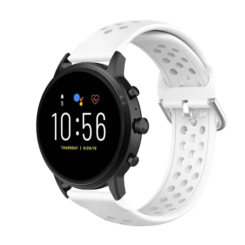 Fossil Gen 4 Explorist (HR) siliconen bandje met gaatjes (wit)