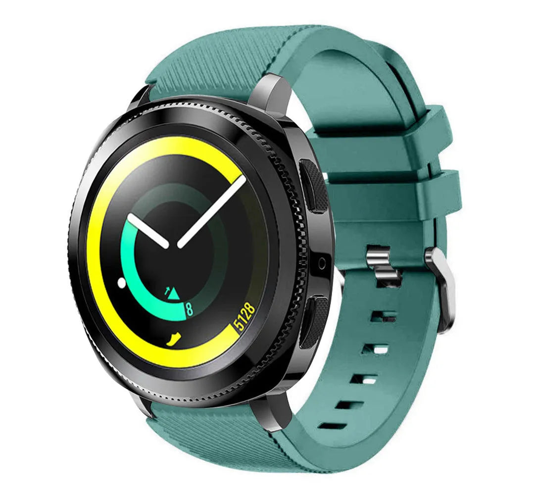 Twill Silicone Strap, on a watch, 3/4 front view