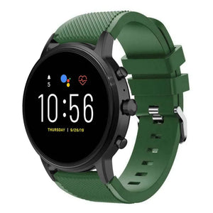 Bracelet silicone Fossil Gen 4 Explorist HR (vert militaire)