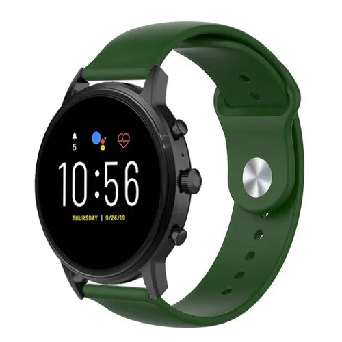 Correa deportiva Fossil Gen 4 Explorist HR (verde militar)