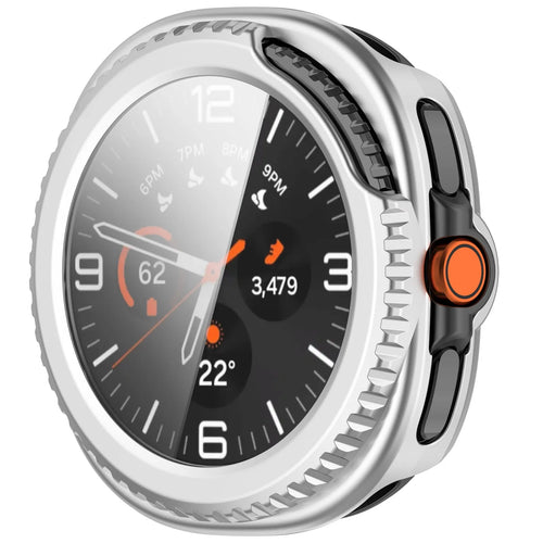 Samsung Galaxy Watch 8 Classic hard case met glas (zilver)