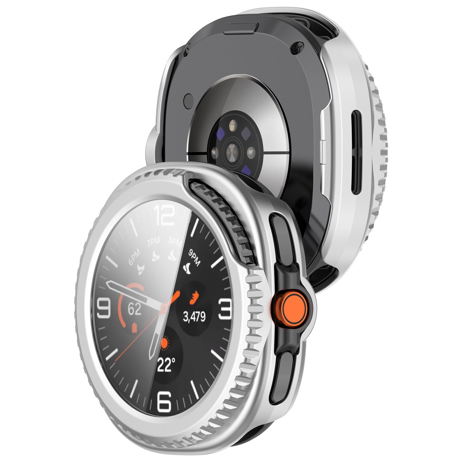 Samsung Galaxy Watch 8 Classic Hardcase mit Glas (Silber)