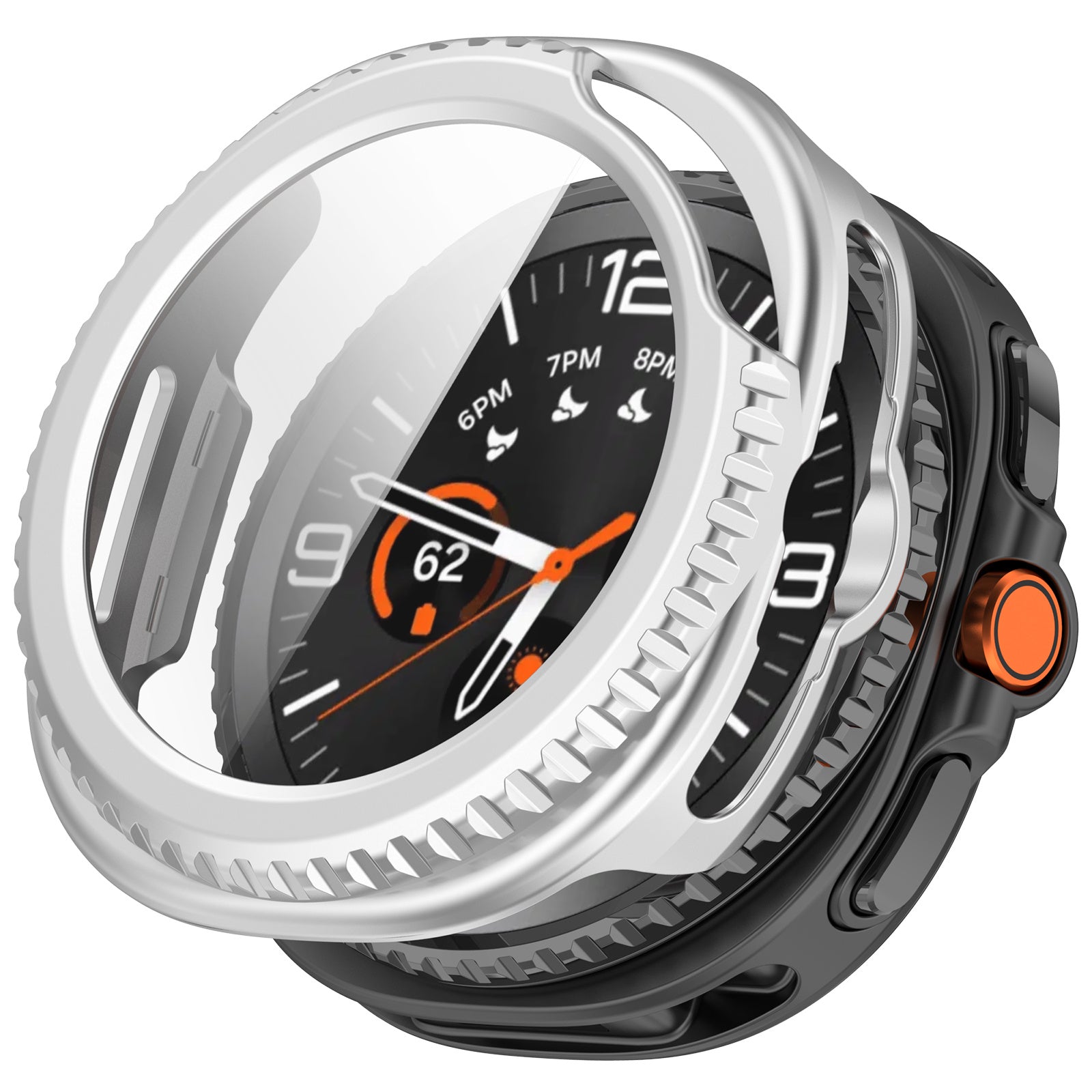 Samsung Galaxy Watch 8 Classic Hardcase mit Glas (Silber)
