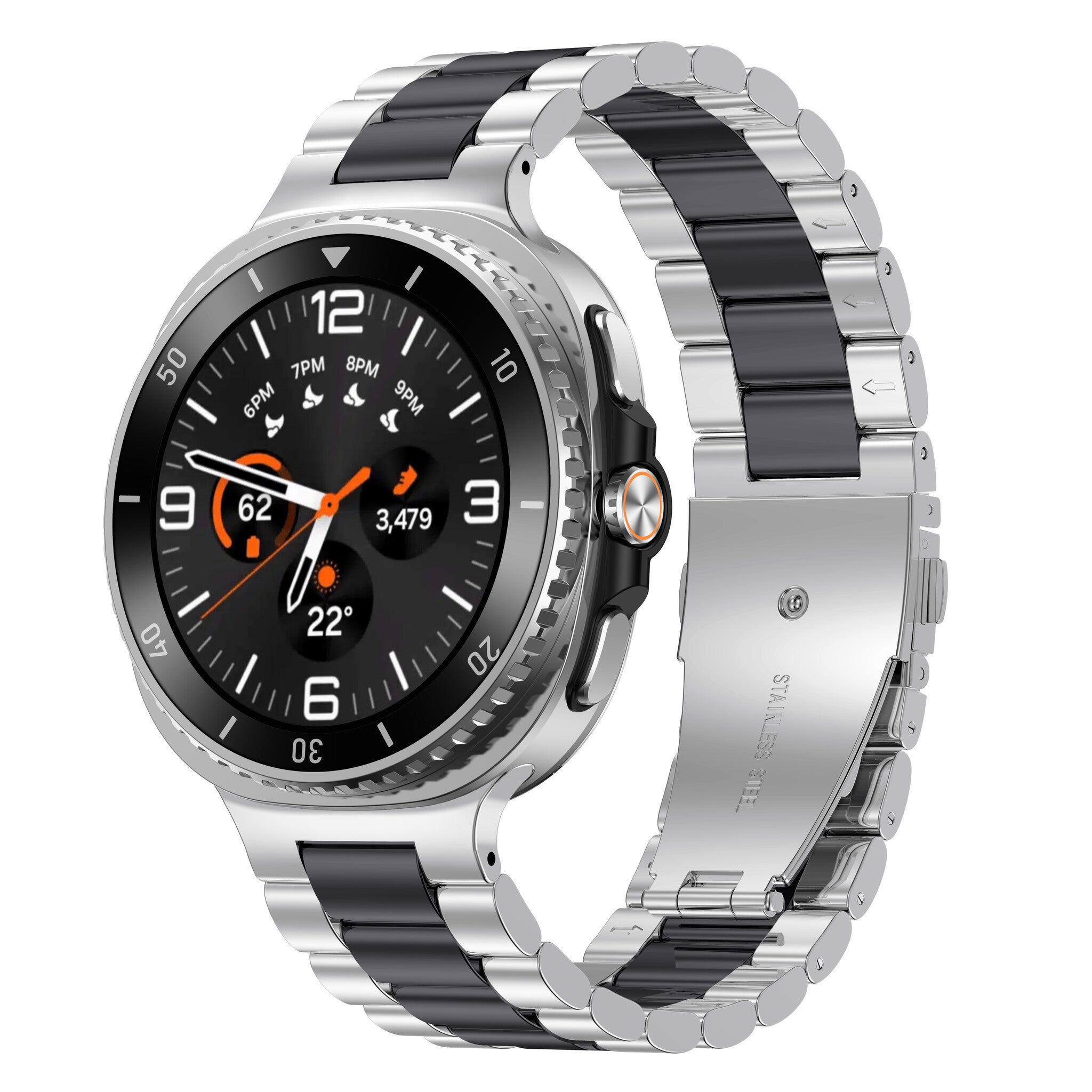 Samsung Galaxy Watch 9 - 44mm Steel Strap (Silver/Black)