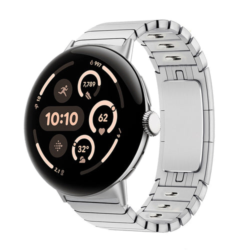 Google Pixel Watch 3 - 45mm Premium Metall Gliederarmband (Silber)