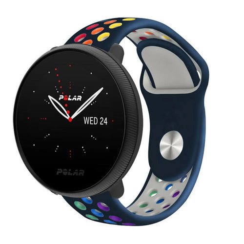 Silicone Sport Strap, on a watch, 3/4 front view