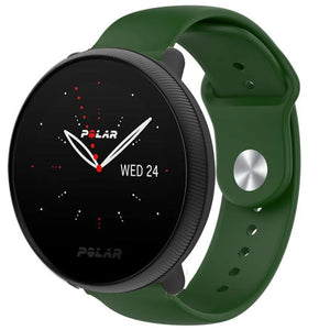 Silicone Sport Strap, on a watch, 3/4 front view