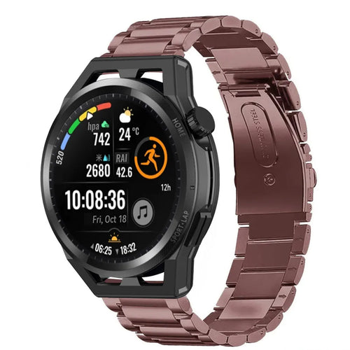 Steel Strap, bronze, on a watch, 3/4 front view