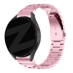 Steel Strap 'Classic', pink, on a watch, 3/4 front view