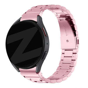 Steel Strap 'Classic', pink, on a watch, 3/4 front view