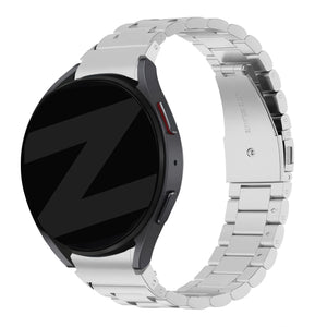 Steel Strap 'Classic', silver, on a watch, 3/4 front view