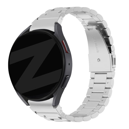 Steel Strap 'Classic', silver, on a watch, 3/4 front view