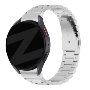 Steel Strap 'Classic', silver, on a watch, 3/4 front view
