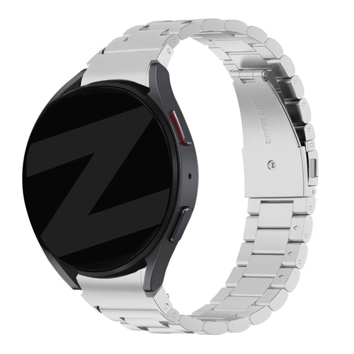 Steel Strap 'Classic', silver, on a watch, 3/4 front view