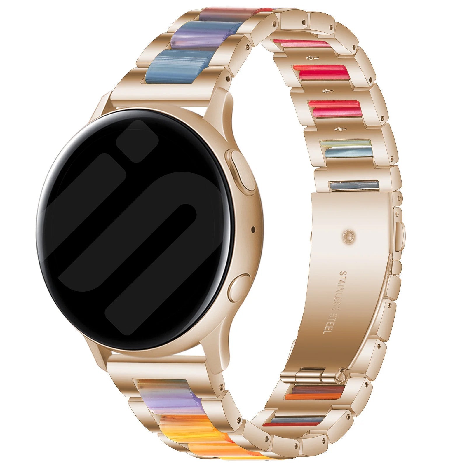 Coros Apex 42mm stalen resin bandje (roségoud/kleurrijk)