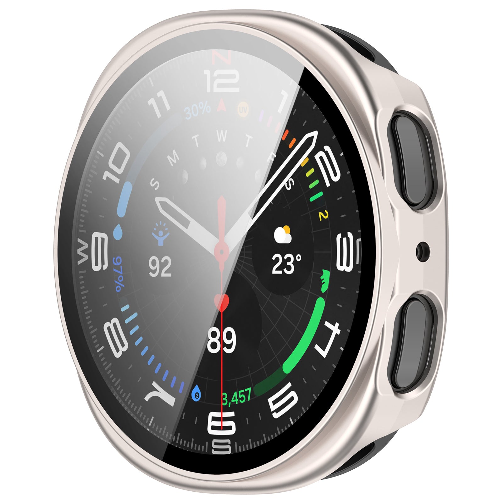 Samsung Galaxy Watch 8 - 40mm Hardcase mit Glas (Polarstern)